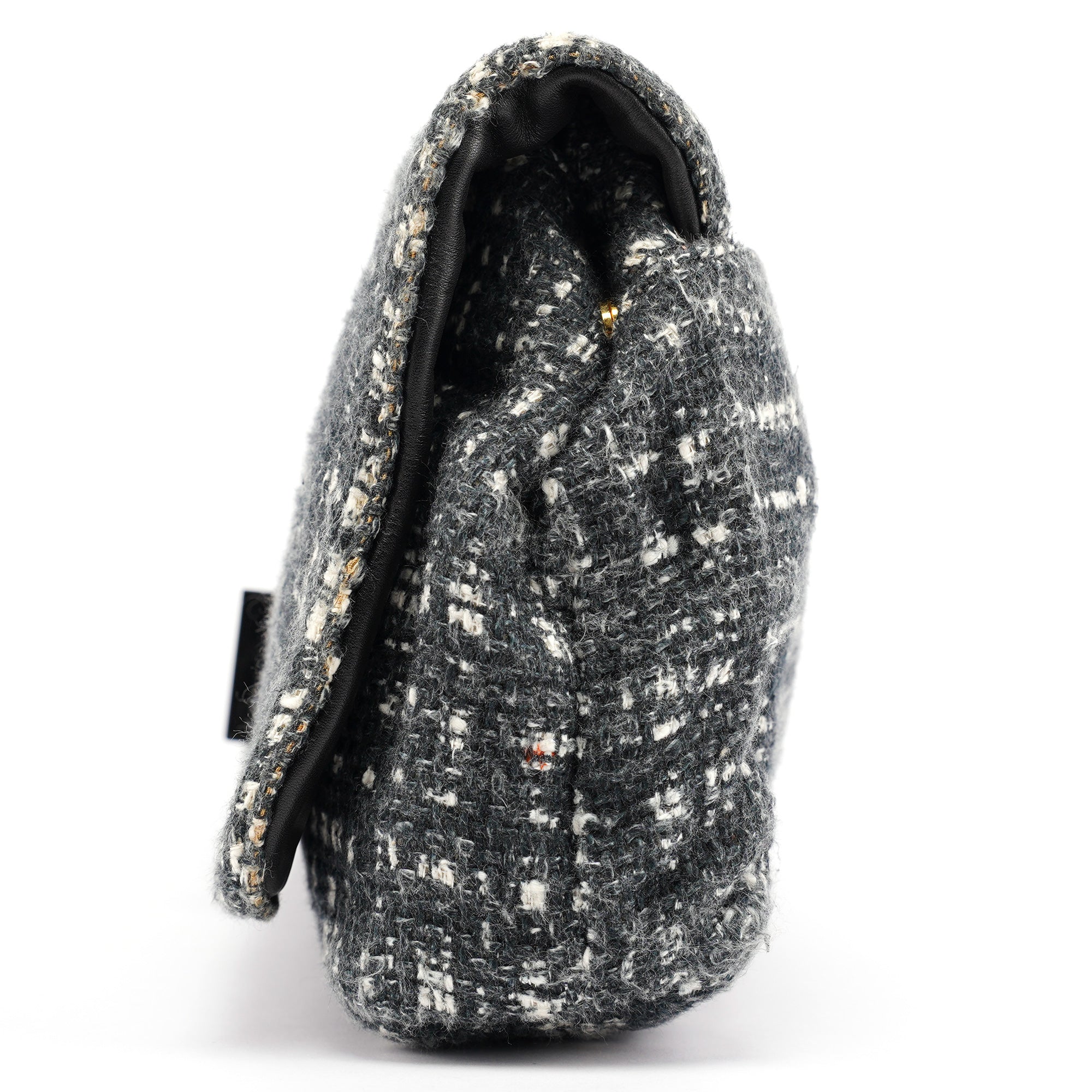 Prada Navy White Tweed Clutch Bag