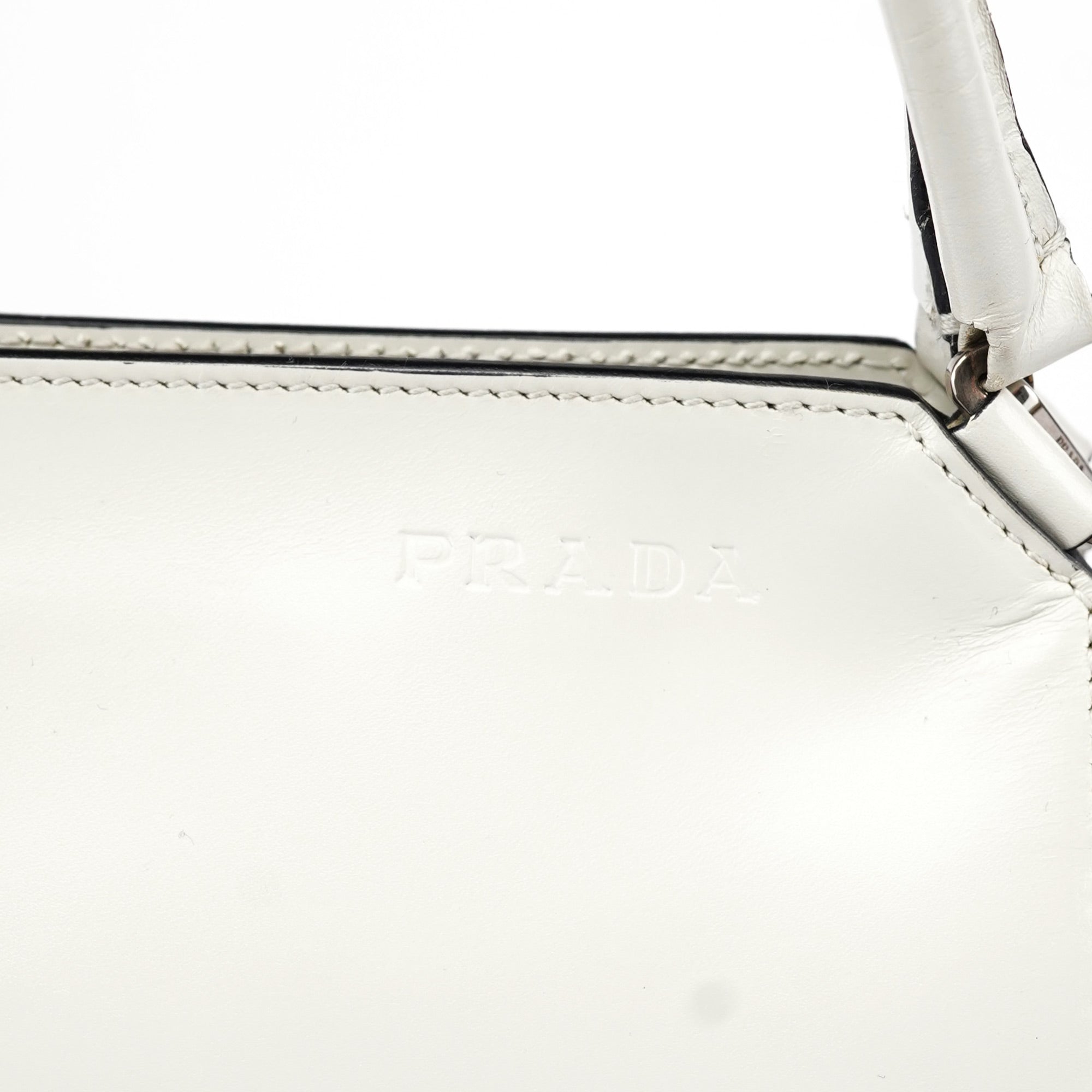 Prada Off White Vitello Chic Shoulder Bag