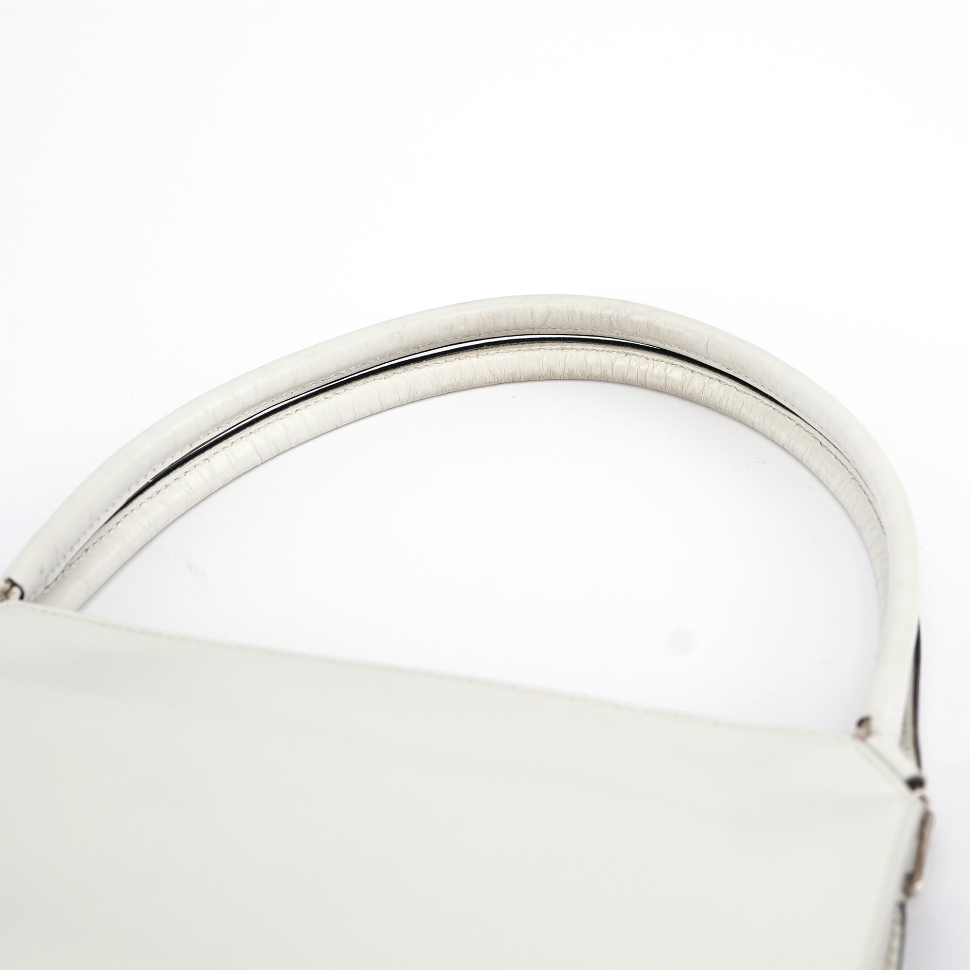 Prada Off White Vitello Chic Shoulder Bag