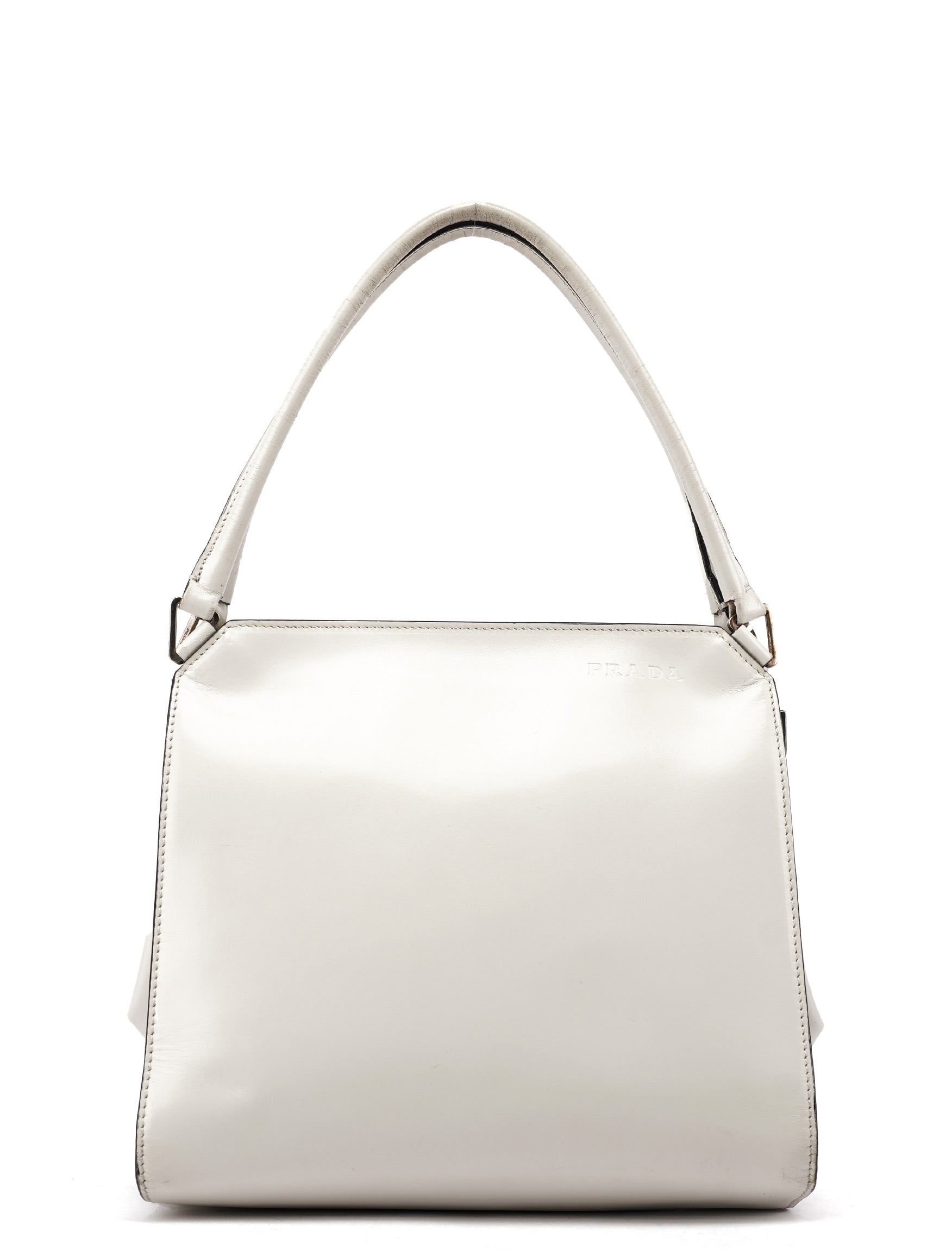 Prada Off White Vitello Chic Shoulder Bag