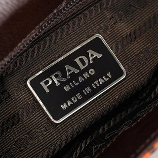 Prada Orange Snakeskin Hobo Shoulder Bag