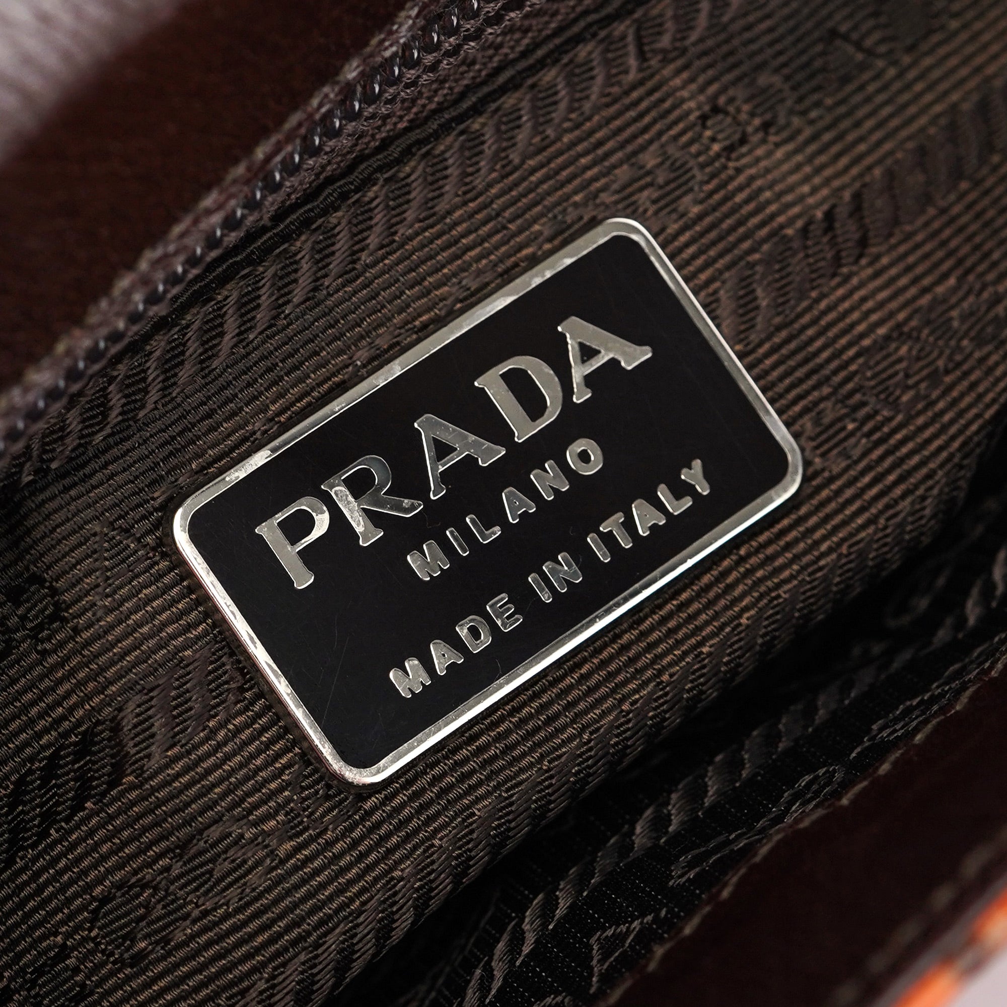 Prada Orange Snakeskin Hobo Shoulder Bag