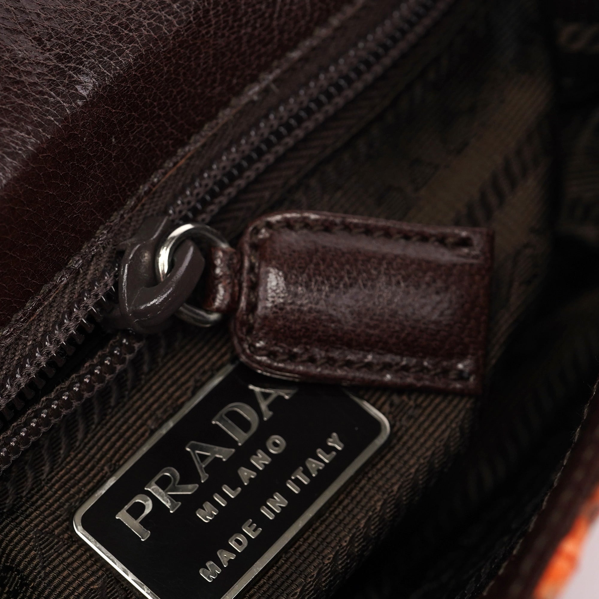 Prada Sac hobo en serpent orange