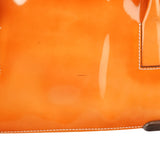 Prada Orange Spazzolato Leather Boston Bag