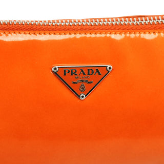 Prada Orange Spazzolato Pochette Shoulder Bag