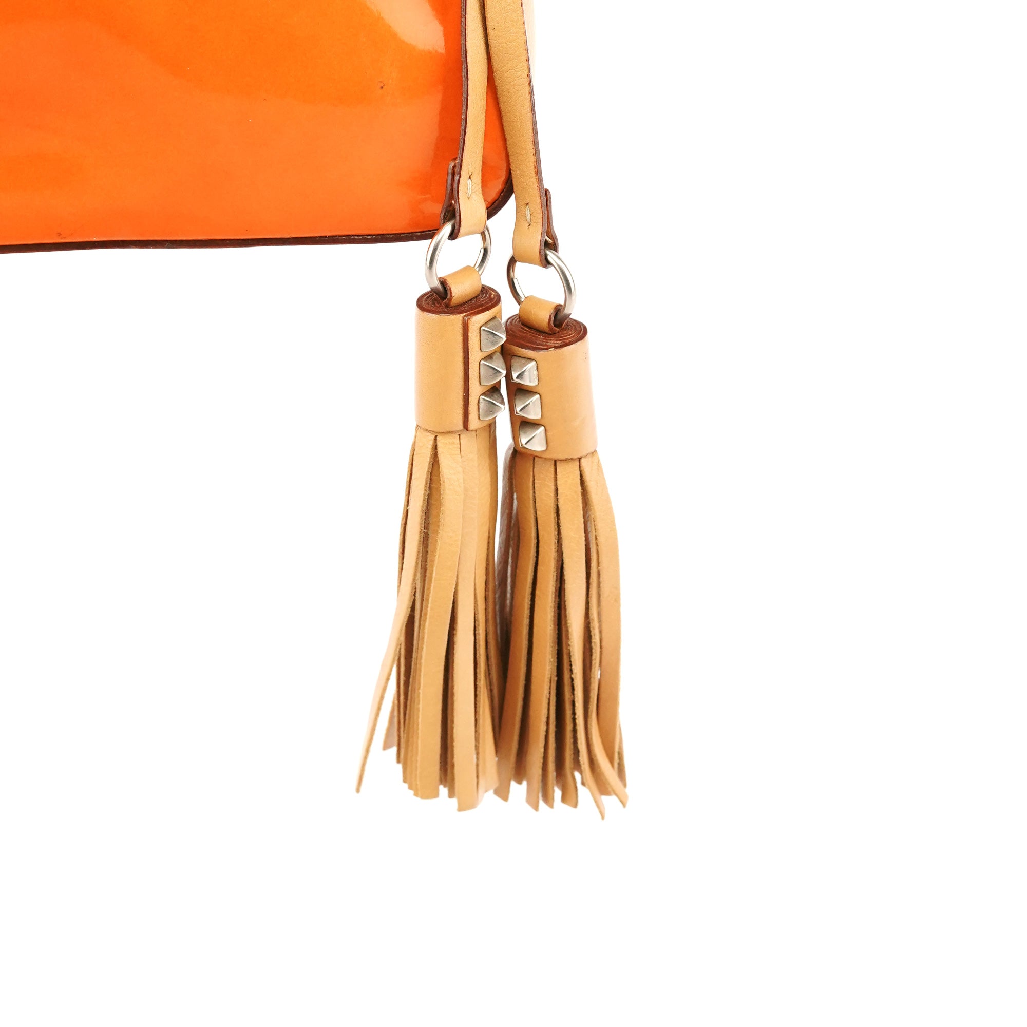 Prada Orange Spazzolato Pochette Shoulder Bag
