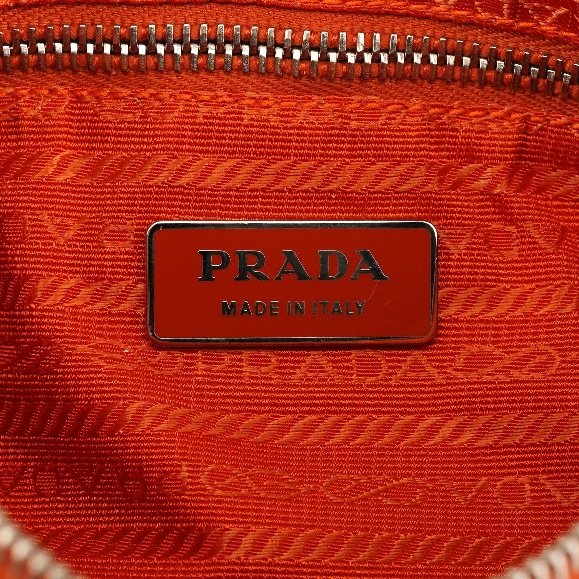 Prada Orange Spazzolato Pochette Shoulder Bag