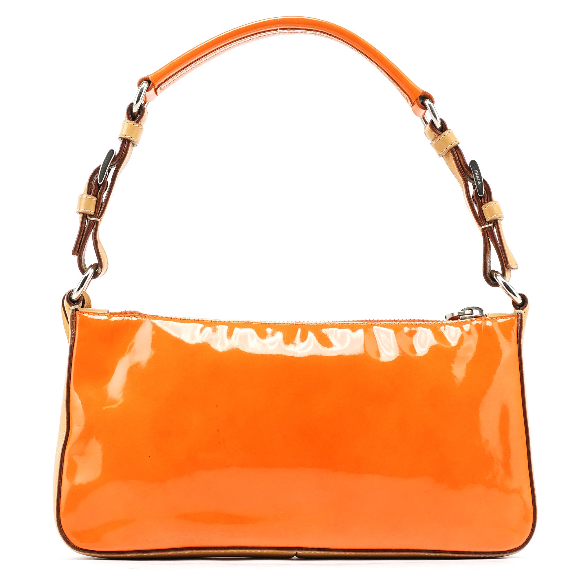 Prada Orange Spazzolato Pochette Shoulder Bag
