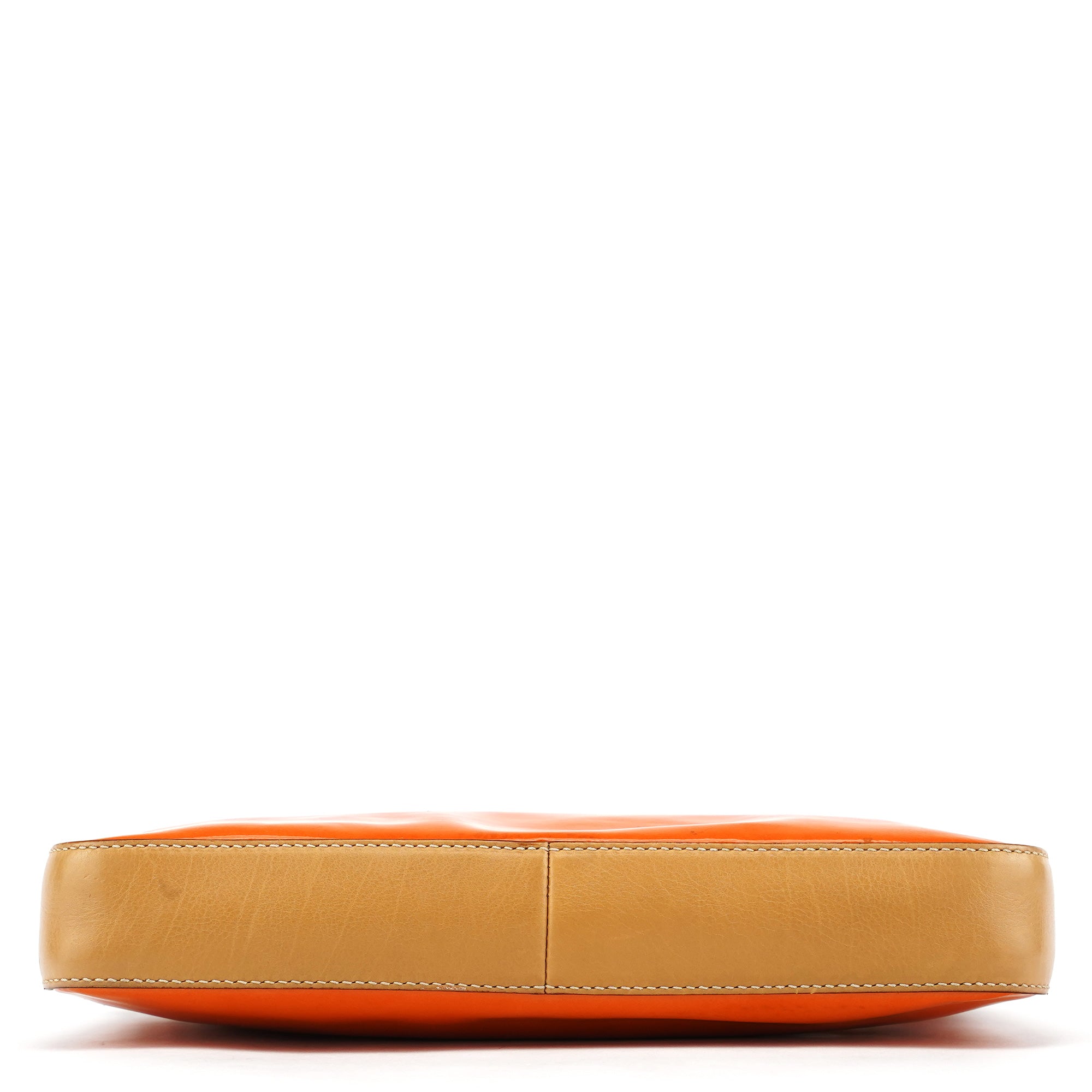 Prada Orange Spazzolato Pochette Shoulder Bag