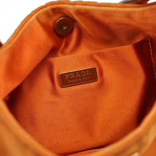 Prada Orange Tessuto Chain Mini Hobo Bag