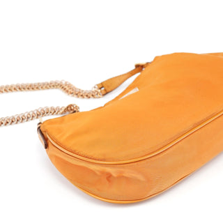 Prada Orange Tessuto Chain Mini Hobo Bag