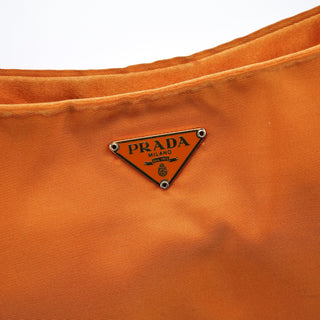 Prada Orange Tessuto Chain Mini Hobo Bag