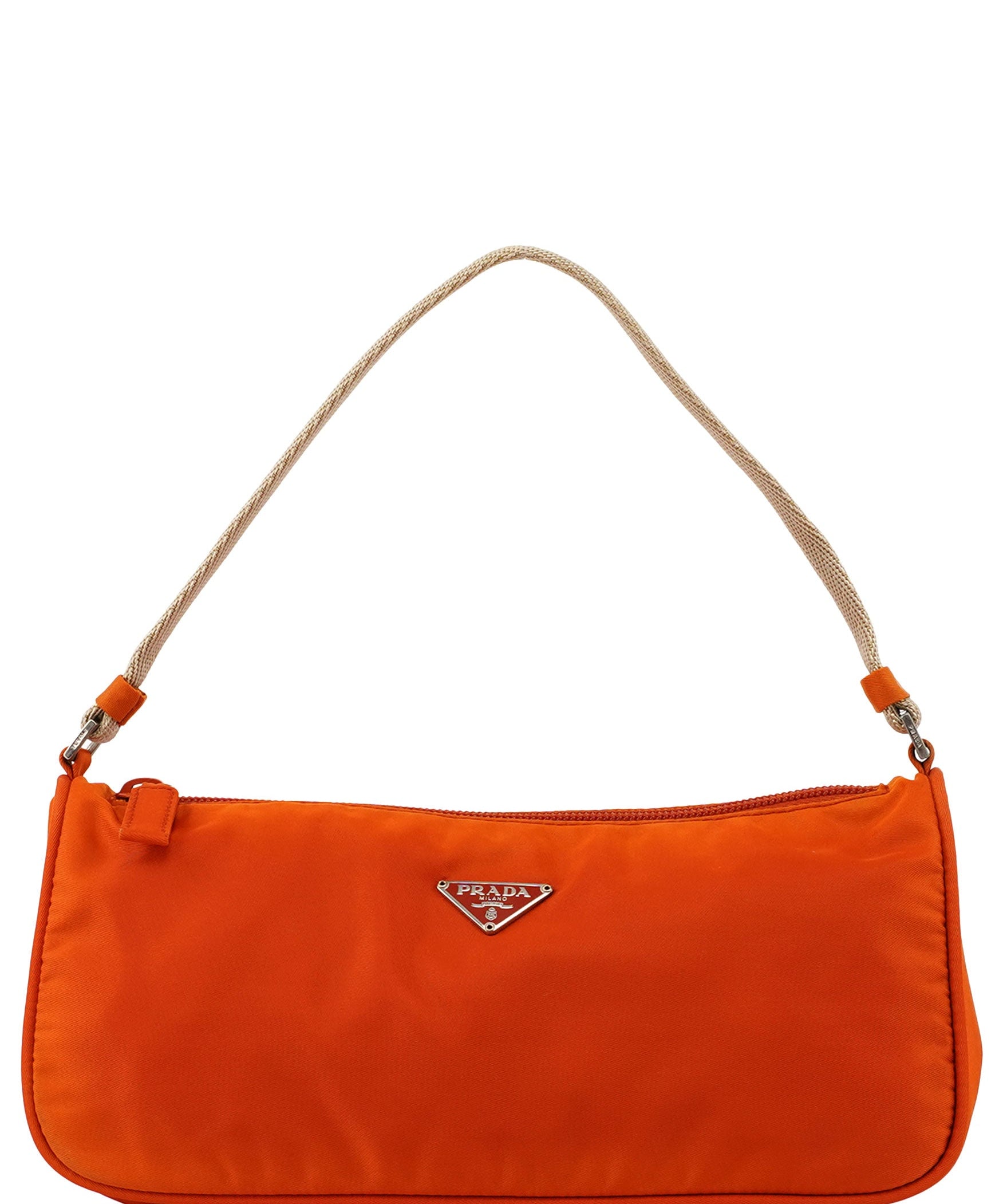 Prada Orange Tessuto Mini Hobo Bag