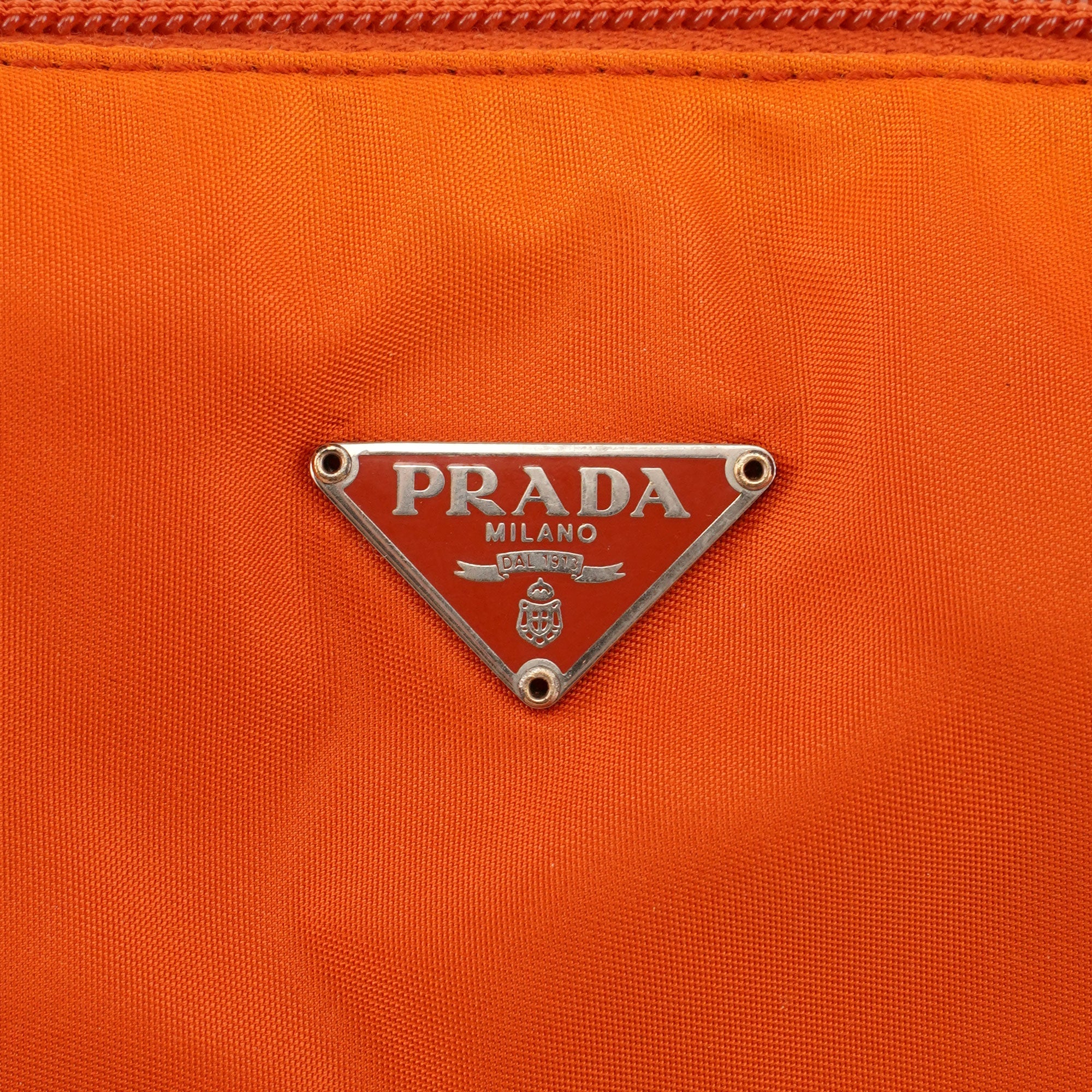 Prada Orange Tessuto Mini Hobo Bag