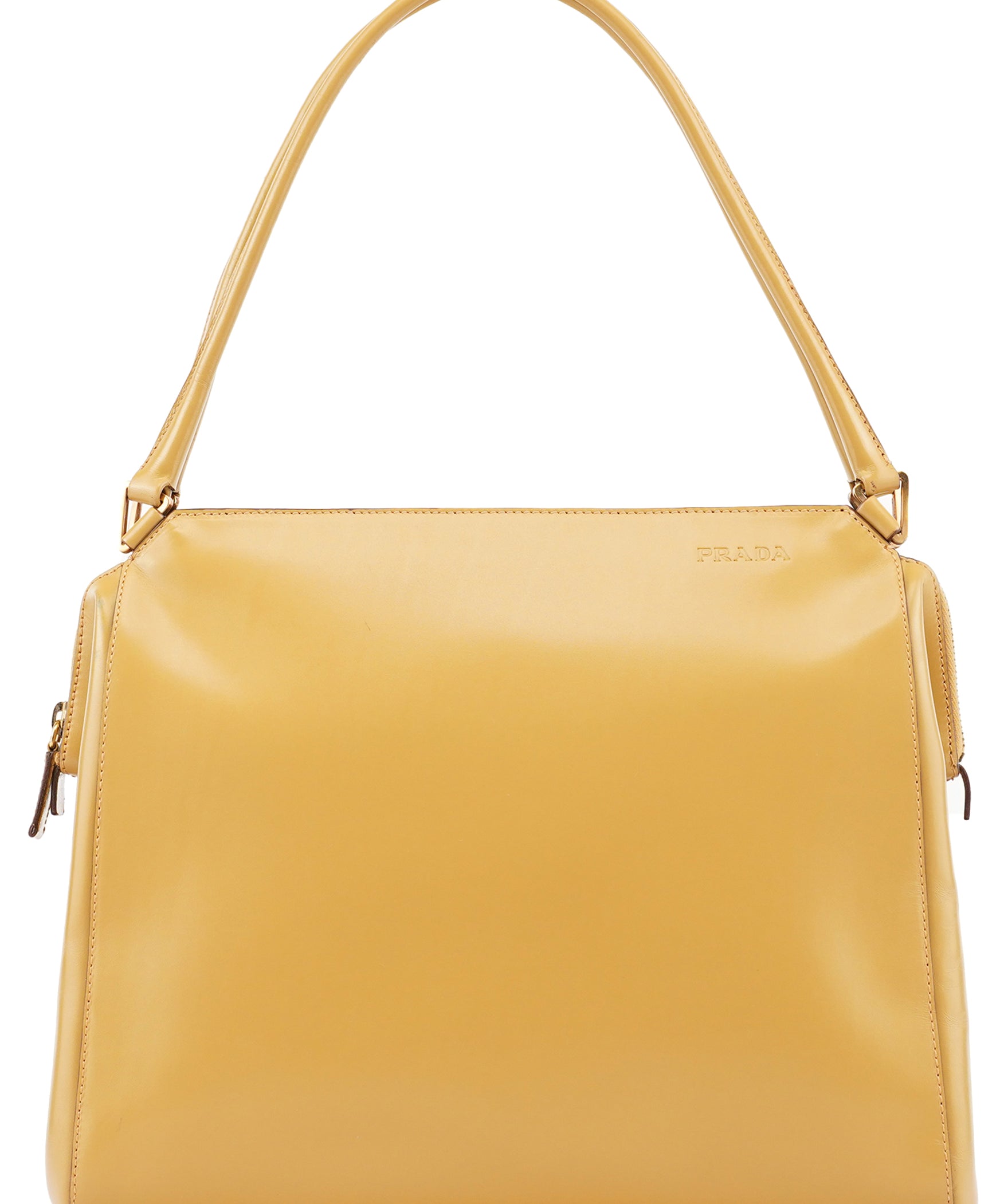 Prada Pale Yellow Vitello Chic Shoulder Bag