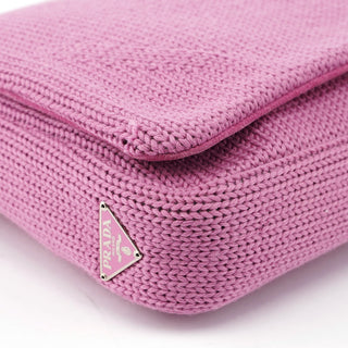 Prada Pink Wool Hobo Shoulder Bag