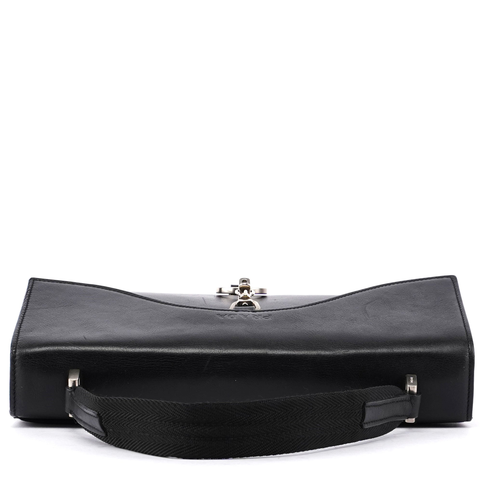 Prada Prada Black Leather Top Handle Bag