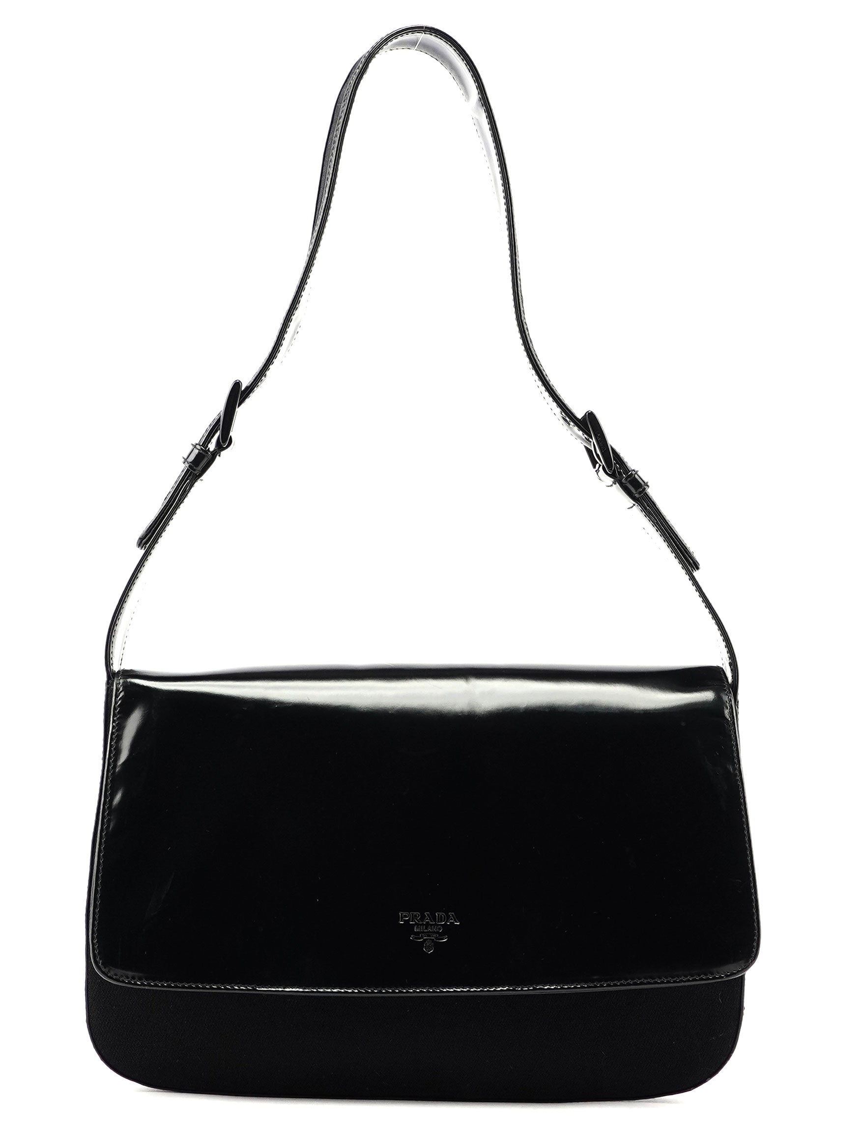 Prada Prada Black Spazzolato Shoulder Bag