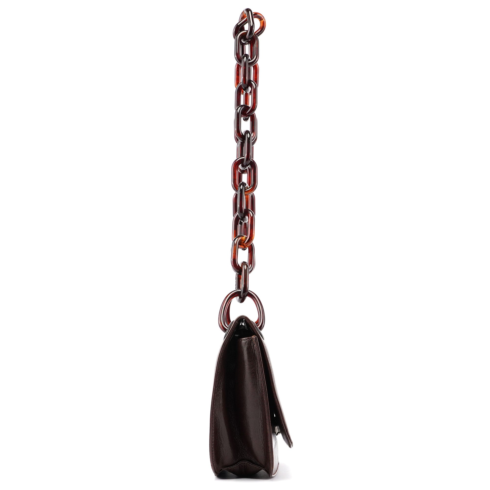 Prada Prada Brown Calfskin Chain Shoulder Bag