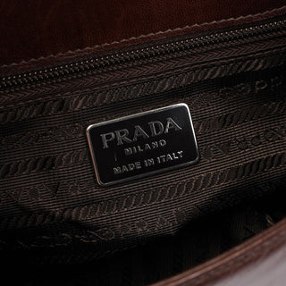 Prada Prada Brown Calfskin Chain Shoulder Bag