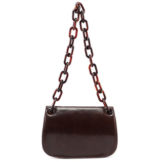 Prada Prada Brown Calfskin Chain Shoulder Bag