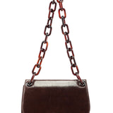 Prada Prada Brown Calfskin Chain Shoulder Bag