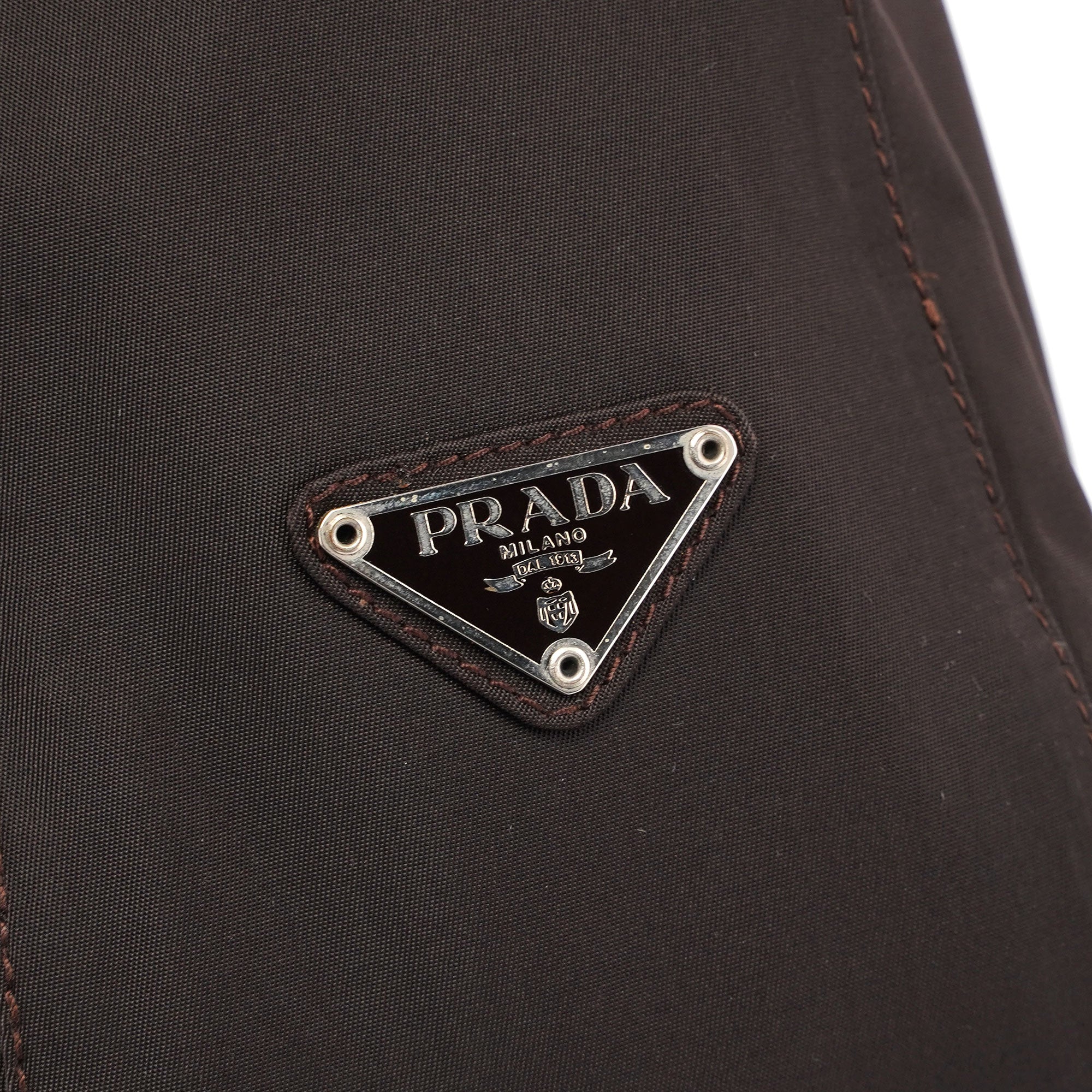 Prada Sac porté épaule Prada Tessuto Plastic en nylon marron