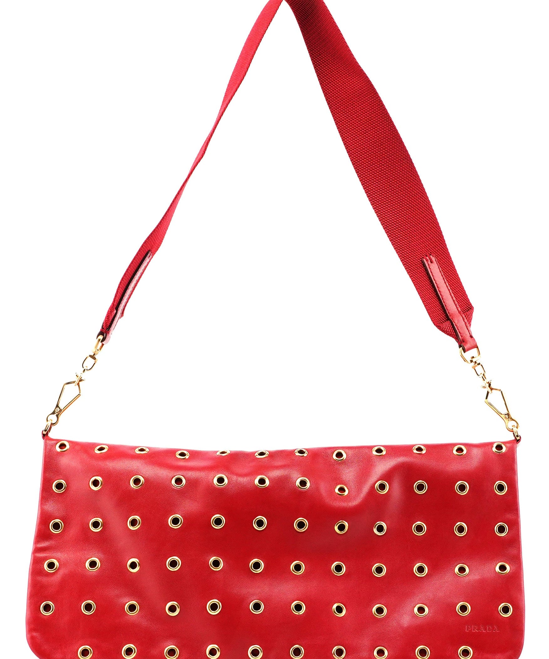 Prada Prada Red Leather Shoulder Bag