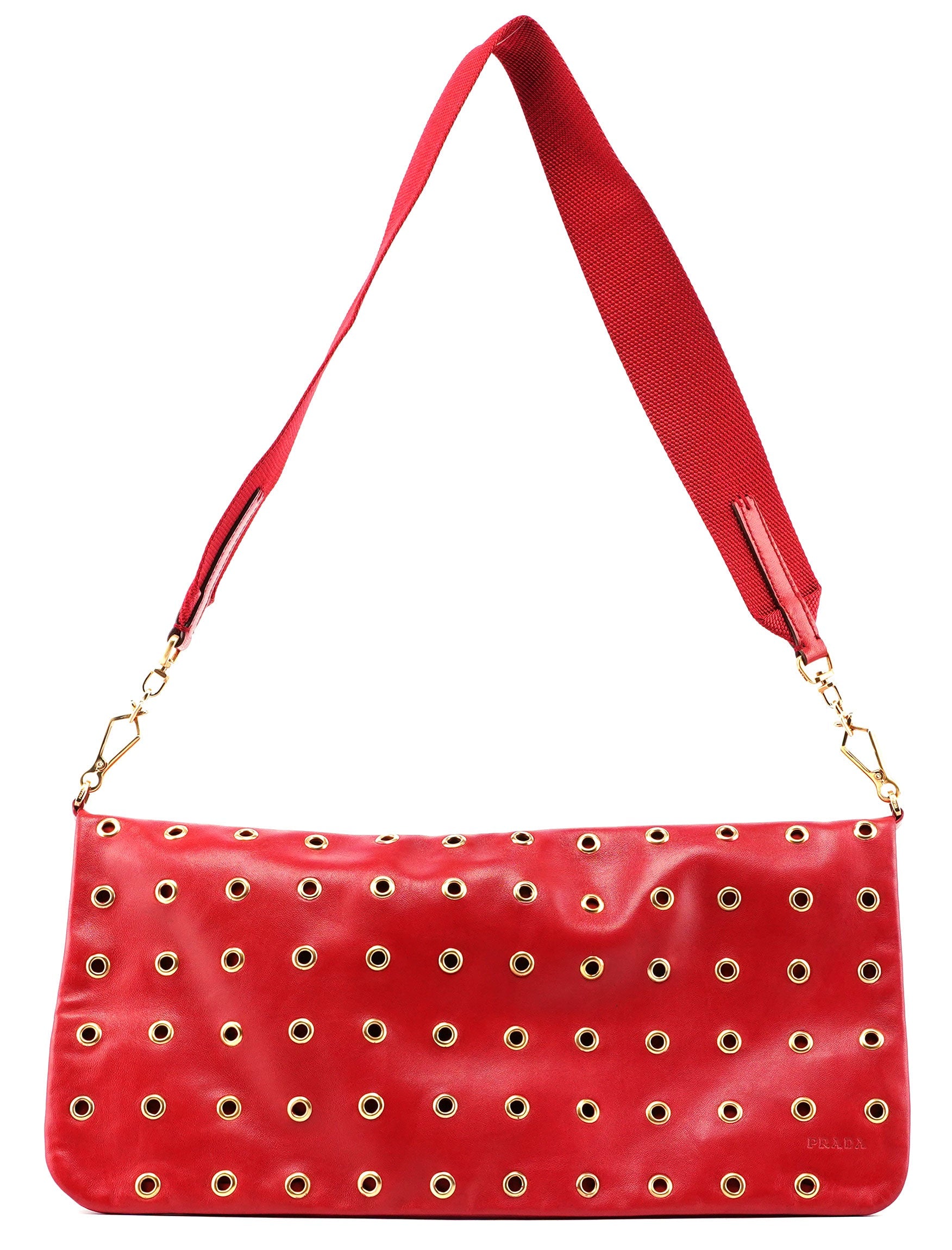 Prada Sac porté épaule Prada en cuir rouge