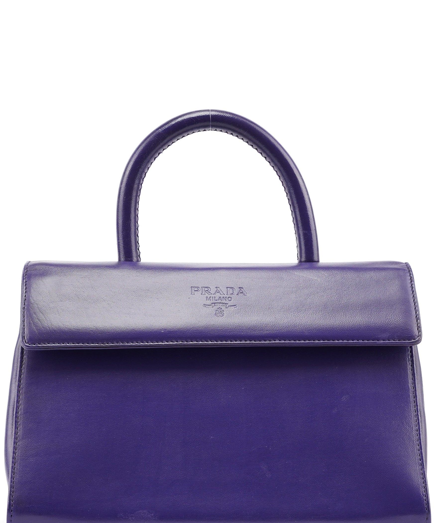 Prada Purple Calfksin Top Handle Bag