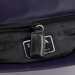 Prada Purple Calfskin Top Handle Flap Bag