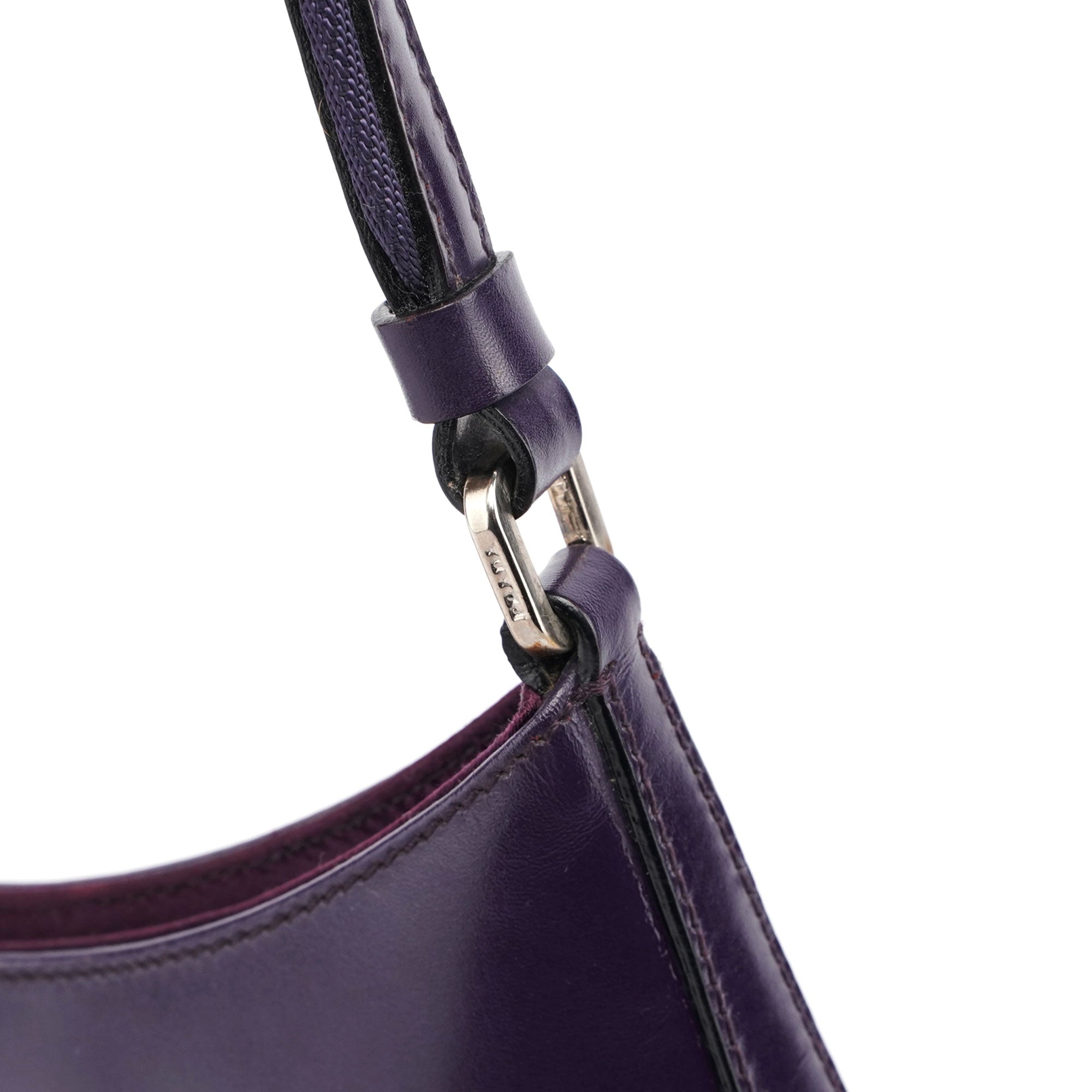 Prada Purple Leather Cleo Bag