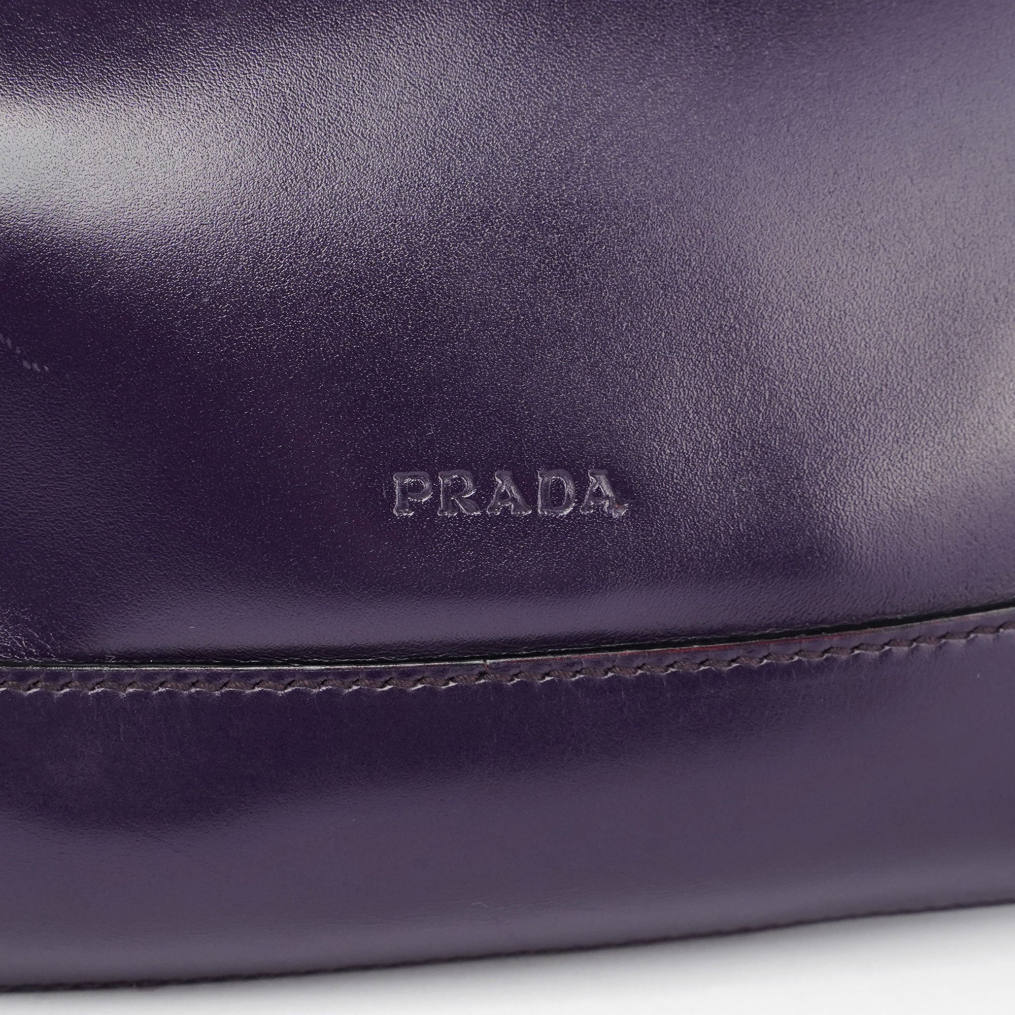 Prada Purple Leather Cleo Bag