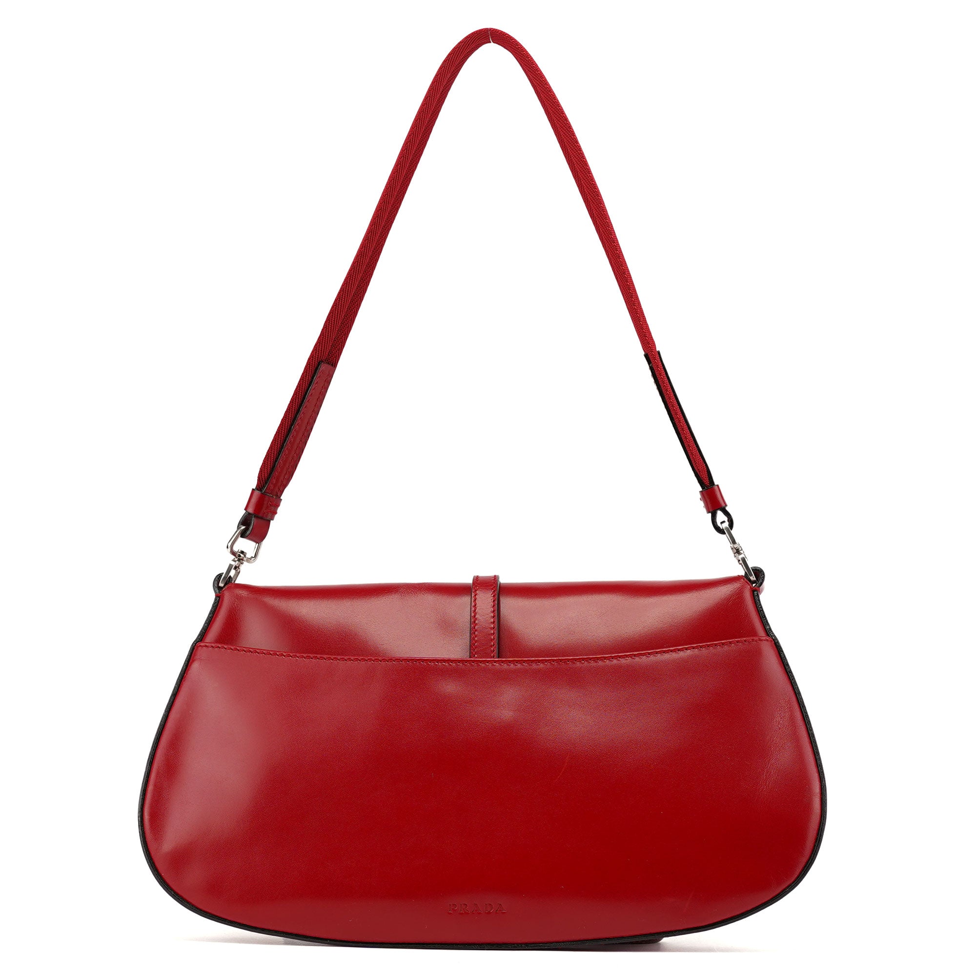 Prada Red Calfskin Cleo Shoulder Bag