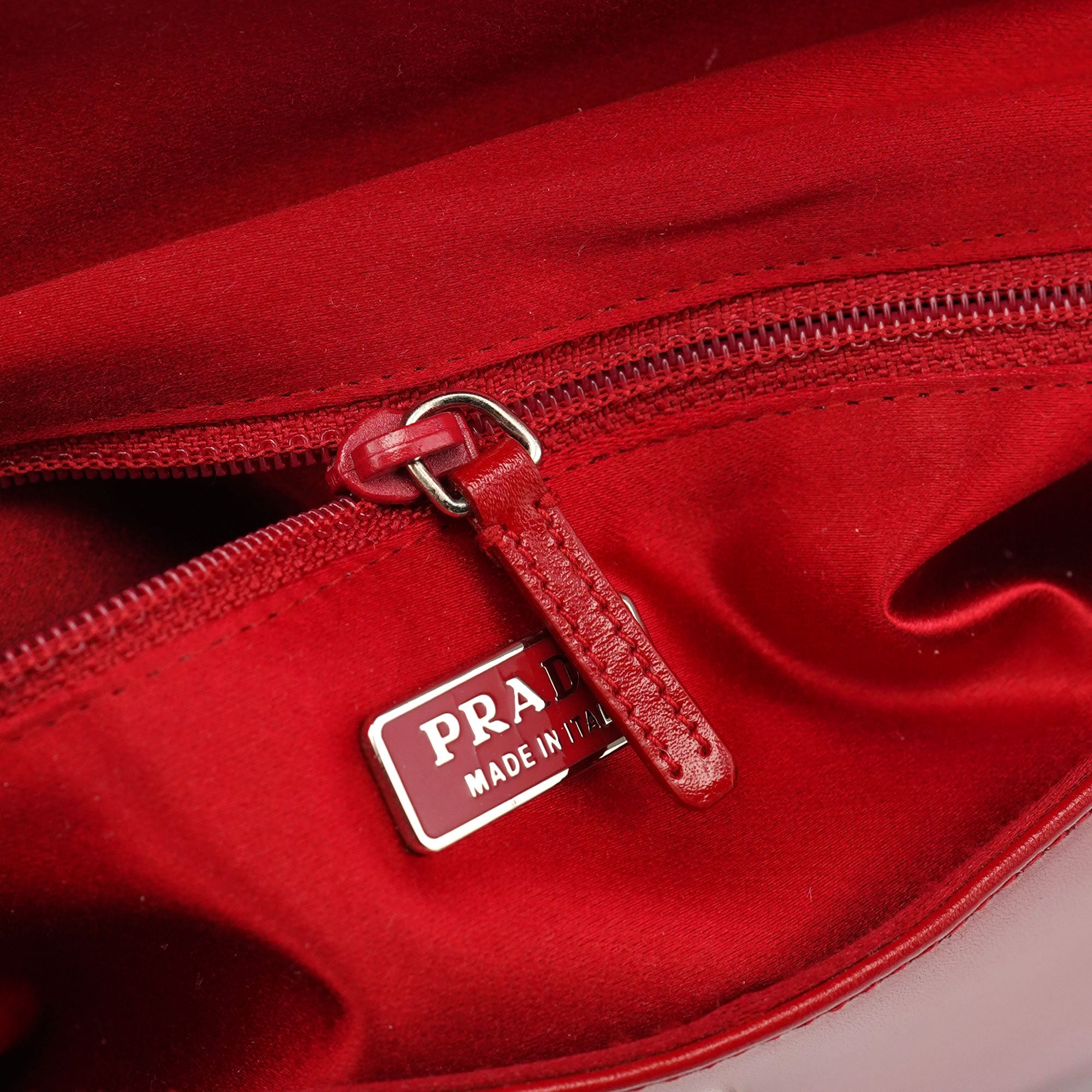 Prada Red Calfskin Cleo Shoulder Bag