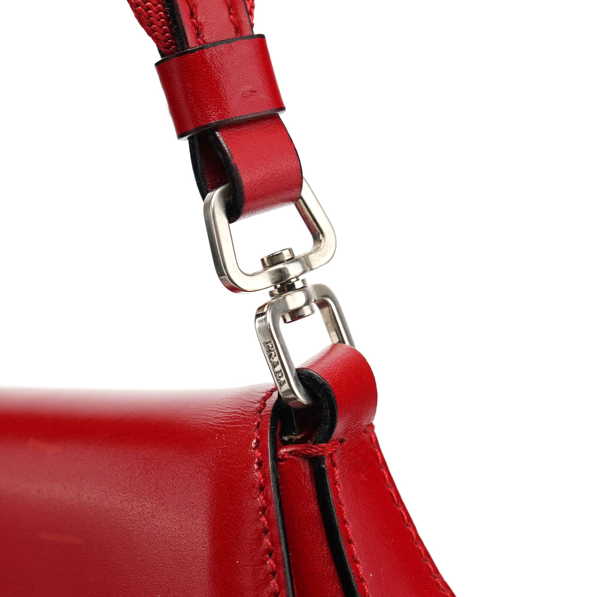 Prada Red Calfskin Cleo Shoulder Bag