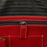Prada Red Leather Bowling Tote Bag