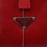 Prada Red Leather Bowling Tote Bag