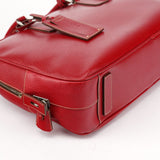 Prada Red Leather Bowling Tote Bag