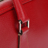 Prada Red Leather Bowling Tote Bag