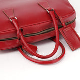 Prada Red Leather Bowling Tote Bag