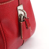 Prada Red Leather Bowling Tote Bag