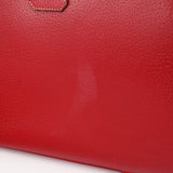 Prada Red Leather Bowling Tote Bag