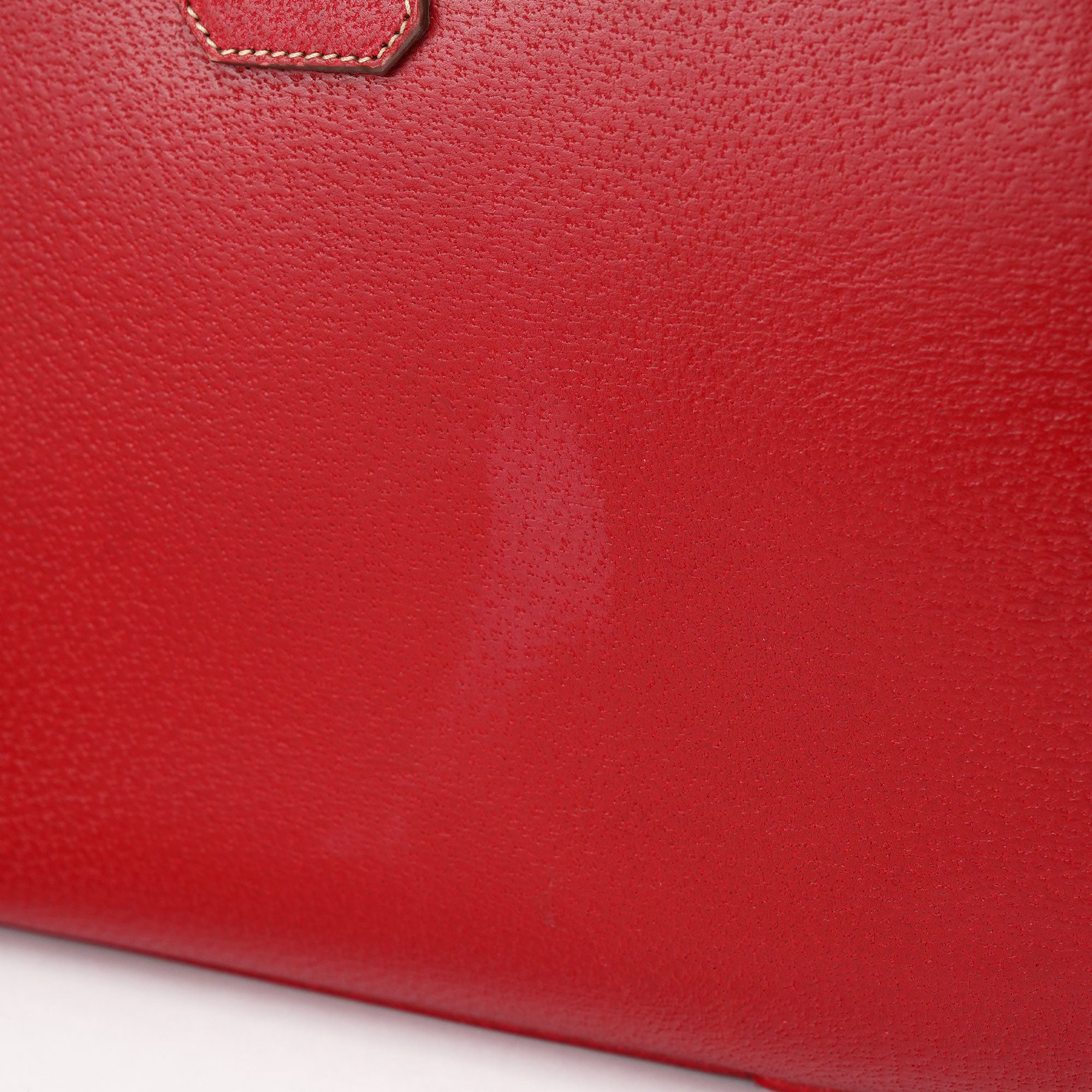 Prada Red Leather Bowling Tote Bag