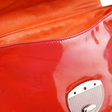 Prada Red Spazzolato Buckle Shoulder Bag