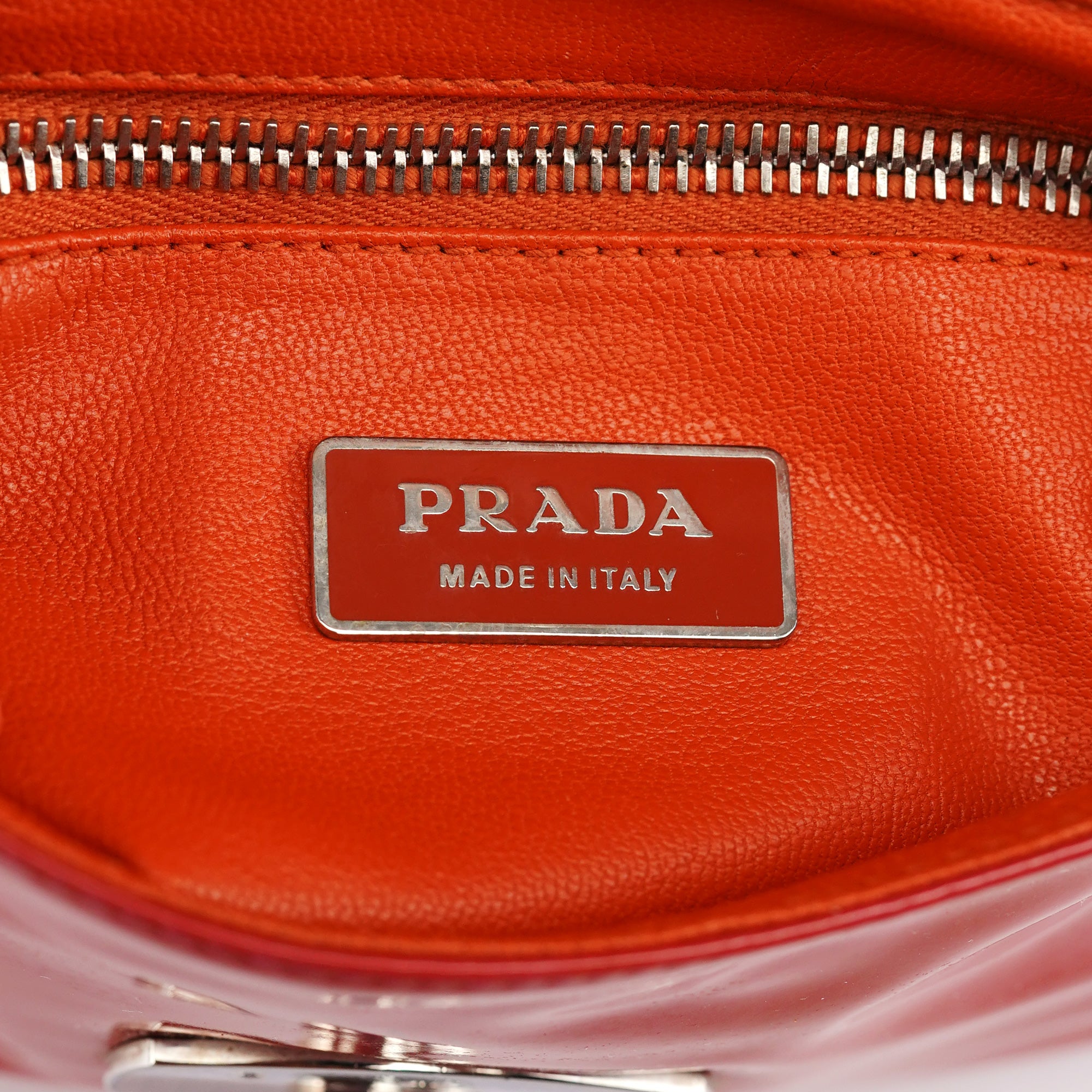 Prada Red Spazzolato Buckle Shoulder Bag