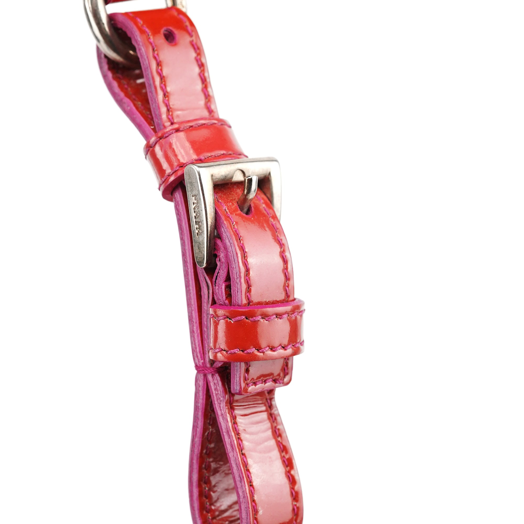 Prada Red Spazzolato Buckle Shoulder Bag