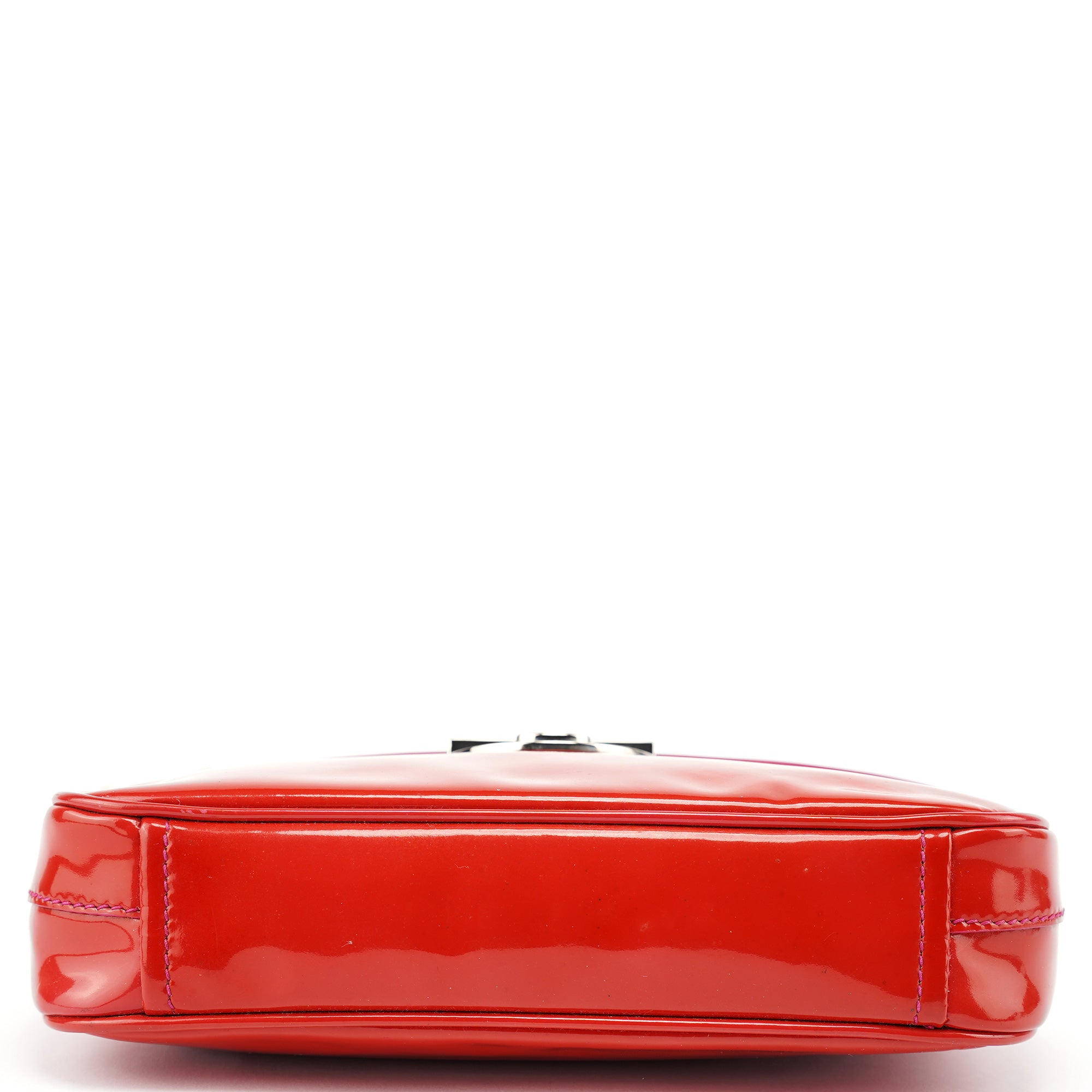 Prada Red Spazzolato Buckle Shoulder Bag