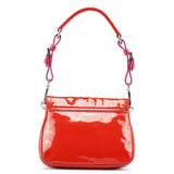Prada Red Spazzolato Buckle Shoulder Bag