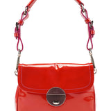Prada Red Spazzolato Buckle Shoulder Bag